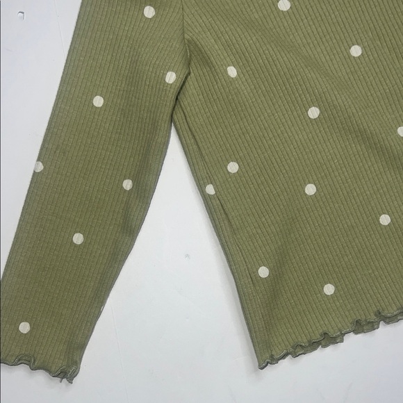 Cat & Jack Olive Polka Dot Long Sleeve Tee - Picture 3 of 7